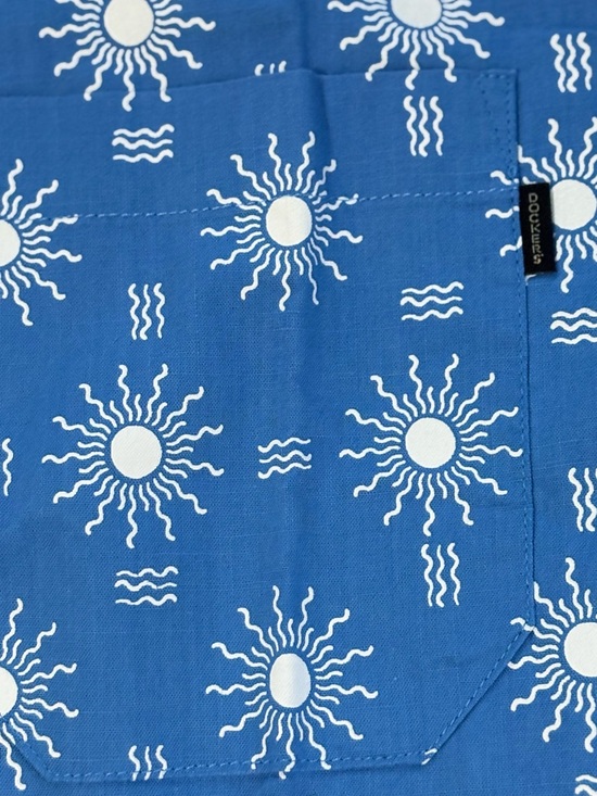 NWT Dockers Blue Sun & Wave Print Short Sleeve Button Down - Size M - Picture 3 of 6